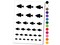 Crappie Fish Silhouette Temporary Tattoo Water Resistant Fake Body Art Set Collection